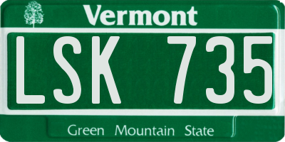 VT license plate LSK735