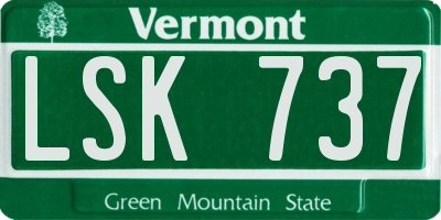 VT license plate LSK737