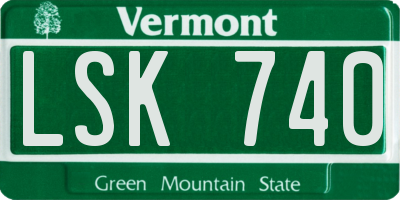 VT license plate LSK740