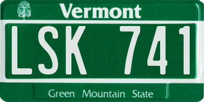 VT license plate LSK741