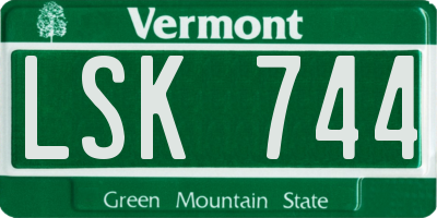 VT license plate LSK744