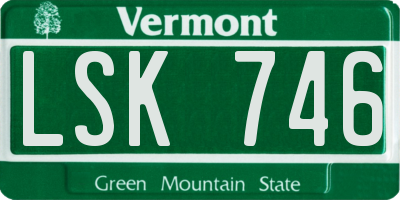 VT license plate LSK746