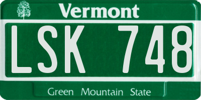 VT license plate LSK748