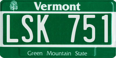 VT license plate LSK751