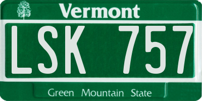 VT license plate LSK757