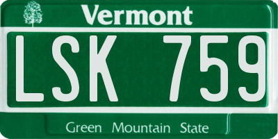 VT license plate LSK759