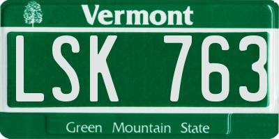 VT license plate LSK763