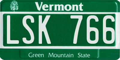 VT license plate LSK766