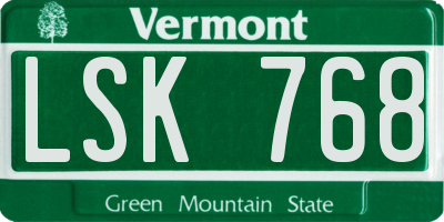 VT license plate LSK768
