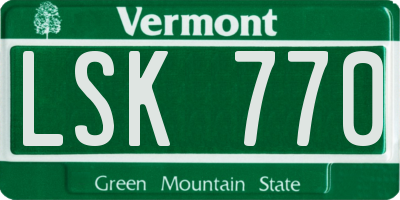 VT license plate LSK770