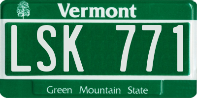 VT license plate LSK771