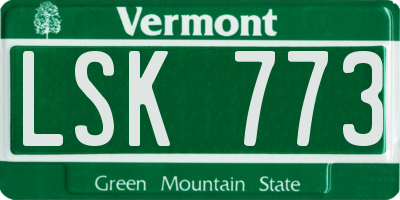 VT license plate LSK773