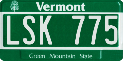 VT license plate LSK775