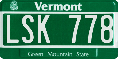 VT license plate LSK778