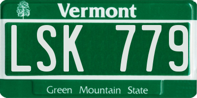 VT license plate LSK779