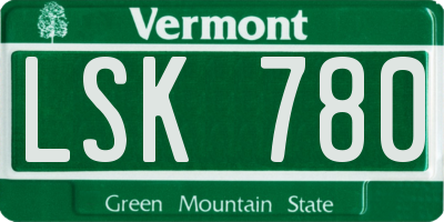 VT license plate LSK780