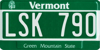 VT license plate LSK790