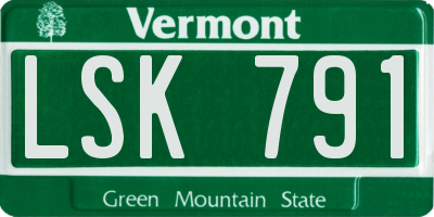 VT license plate LSK791