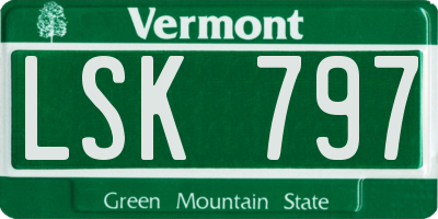 VT license plate LSK797