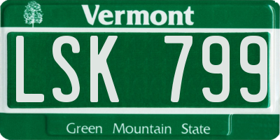 VT license plate LSK799