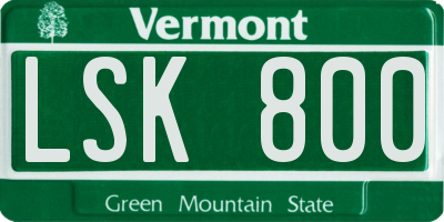 VT license plate LSK800