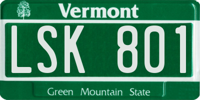 VT license plate LSK801