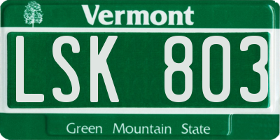 VT license plate LSK803