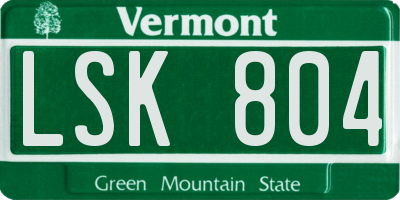 VT license plate LSK804