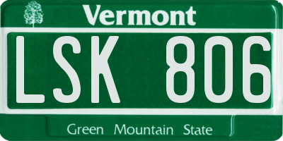 VT license plate LSK806