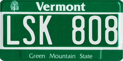 VT license plate LSK808