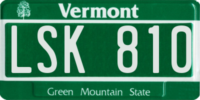 VT license plate LSK810