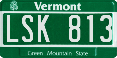 VT license plate LSK813