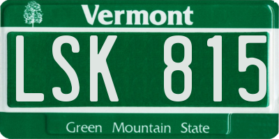 VT license plate LSK815