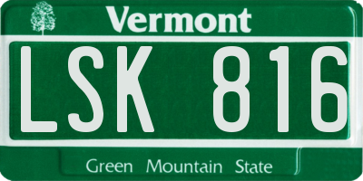 VT license plate LSK816