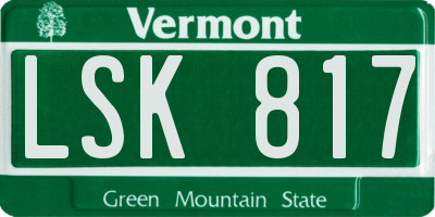 VT license plate LSK817