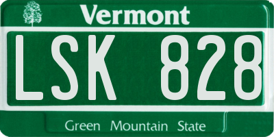VT license plate LSK828
