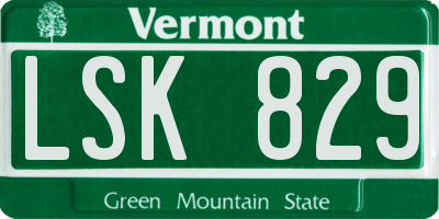 VT license plate LSK829