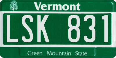 VT license plate LSK831