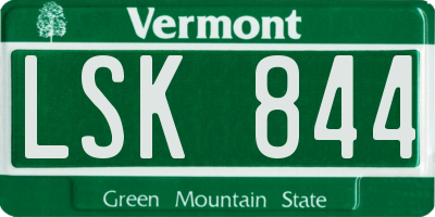 VT license plate LSK844