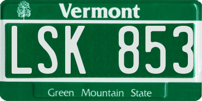 VT license plate LSK853