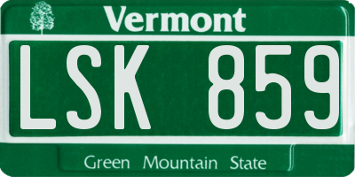 VT license plate LSK859