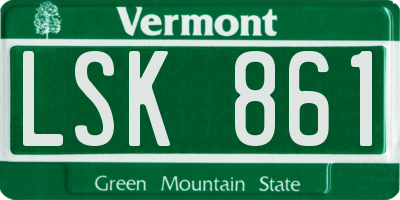VT license plate LSK861