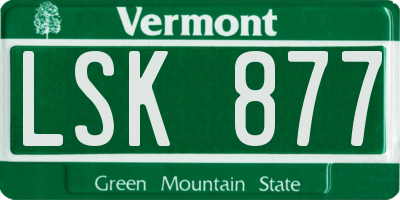 VT license plate LSK877