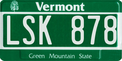 VT license plate LSK878