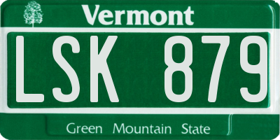 VT license plate LSK879