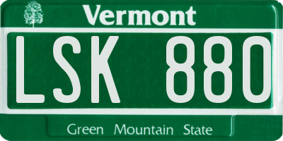 VT license plate LSK880