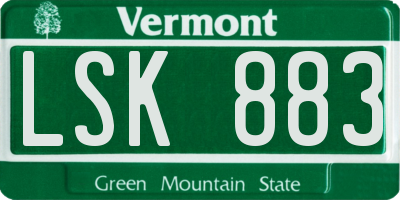 VT license plate LSK883
