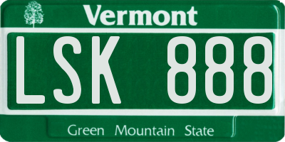 VT license plate LSK888