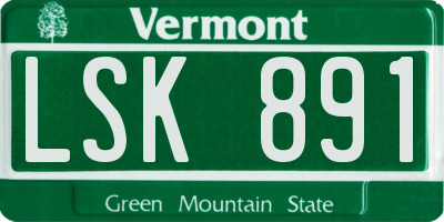 VT license plate LSK891