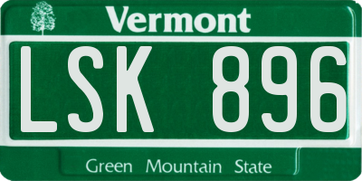 VT license plate LSK896